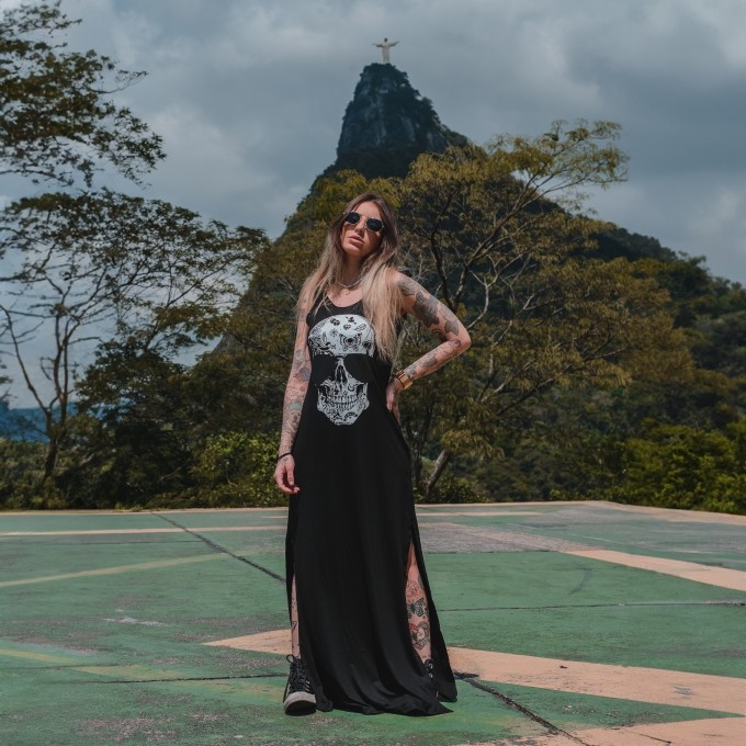 Vestido Longo RGT Caveira Old School