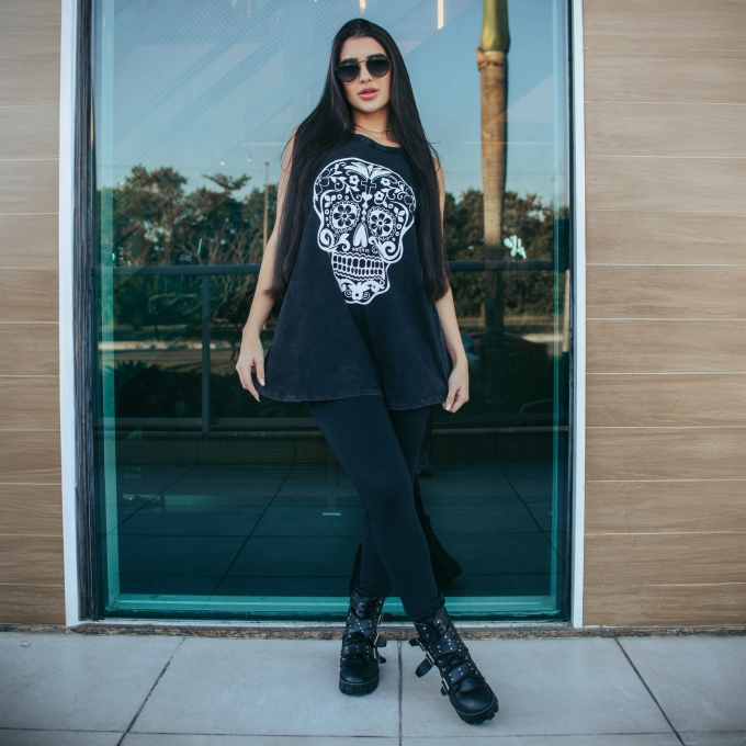 T-dress RGT Marmorizado Caveira Mexicana
