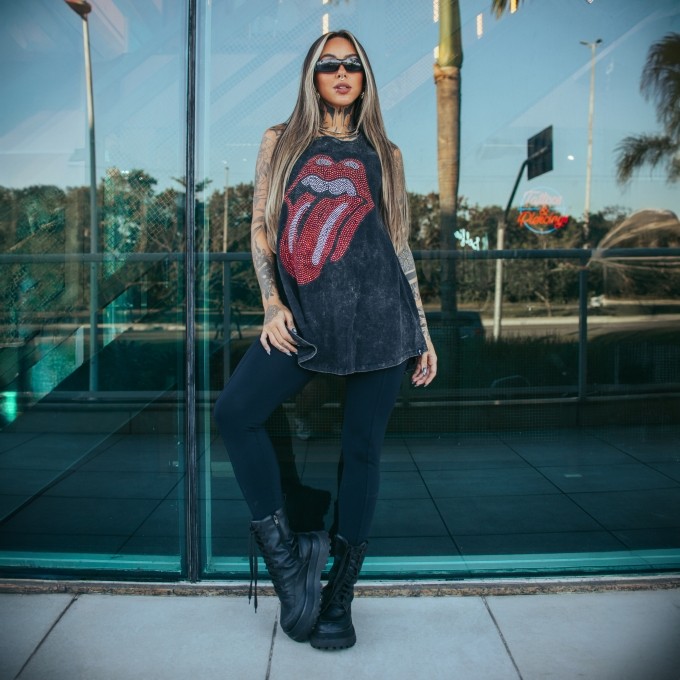 T-dress RGT Marmorizado Stones Cravejado