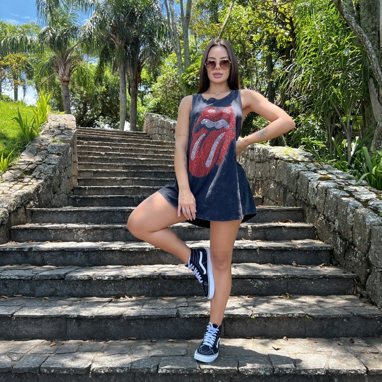 T-dress RGT Marmorizado Stones Cravejado