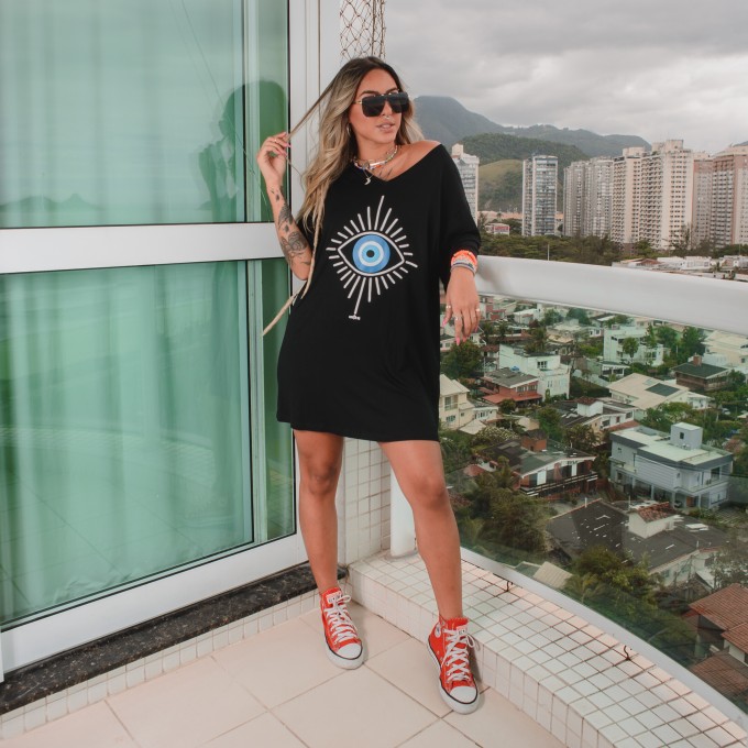 T-dress V Comfort Olho Grego