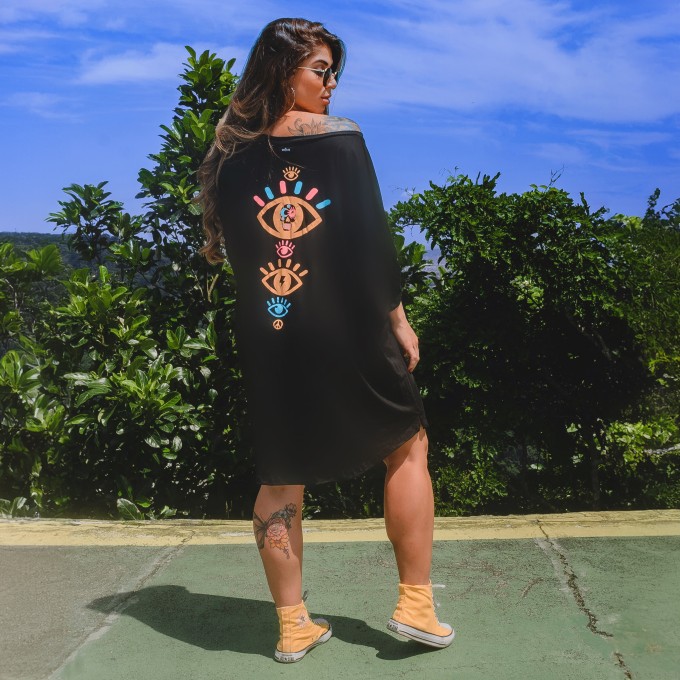 Vestido Kaftan Olho Grego Caveira