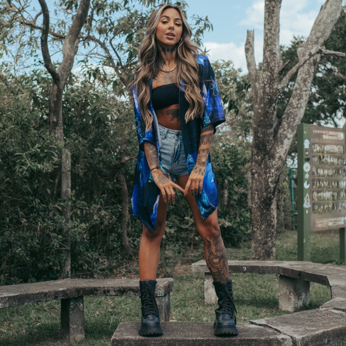 Kimono Curto Buda Azul