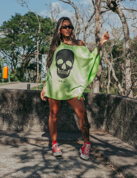 Kaftan Marmorizada Verde Caveira