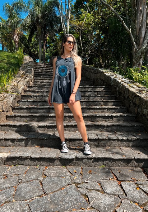 T-dress RGT Marmorizado Olho Grego Cravejado