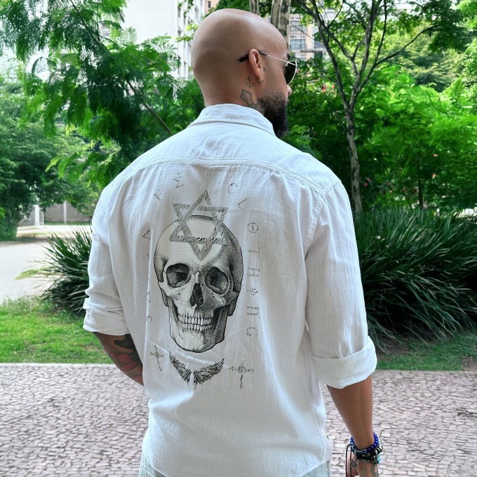 Camisa Linho Caveira Estrela
