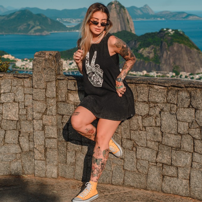 T-dress Marmorizado Paz & Amor