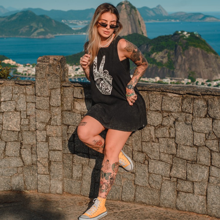 T-dress Marmorizado Paz & Amor