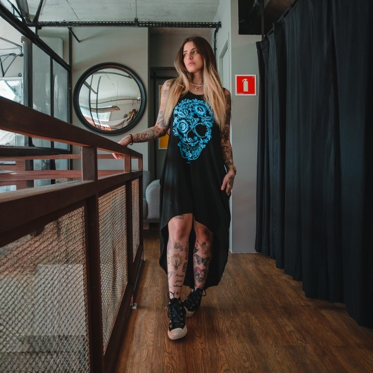 Vestido Mullet RGT Caveira Flores