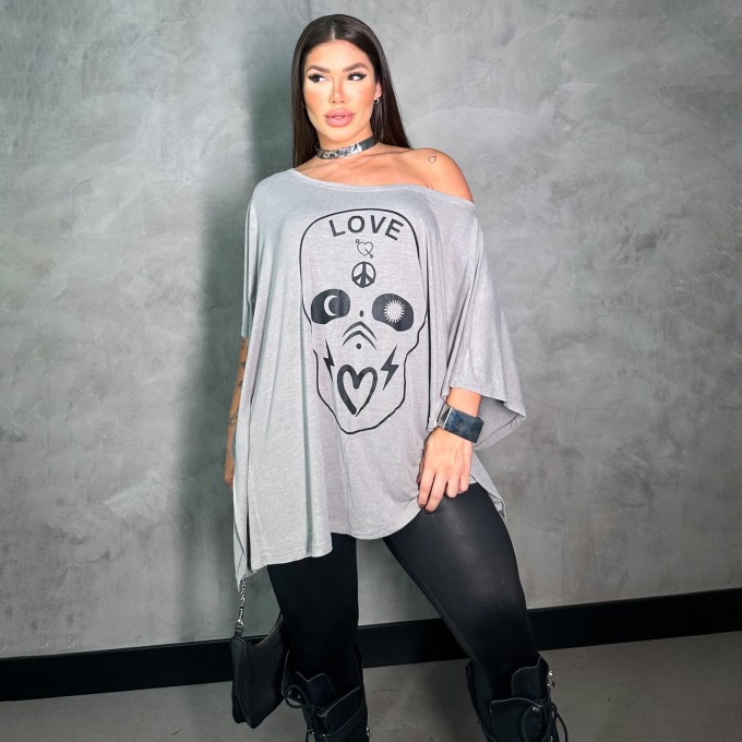 Kaftan Cinza Caveira Love