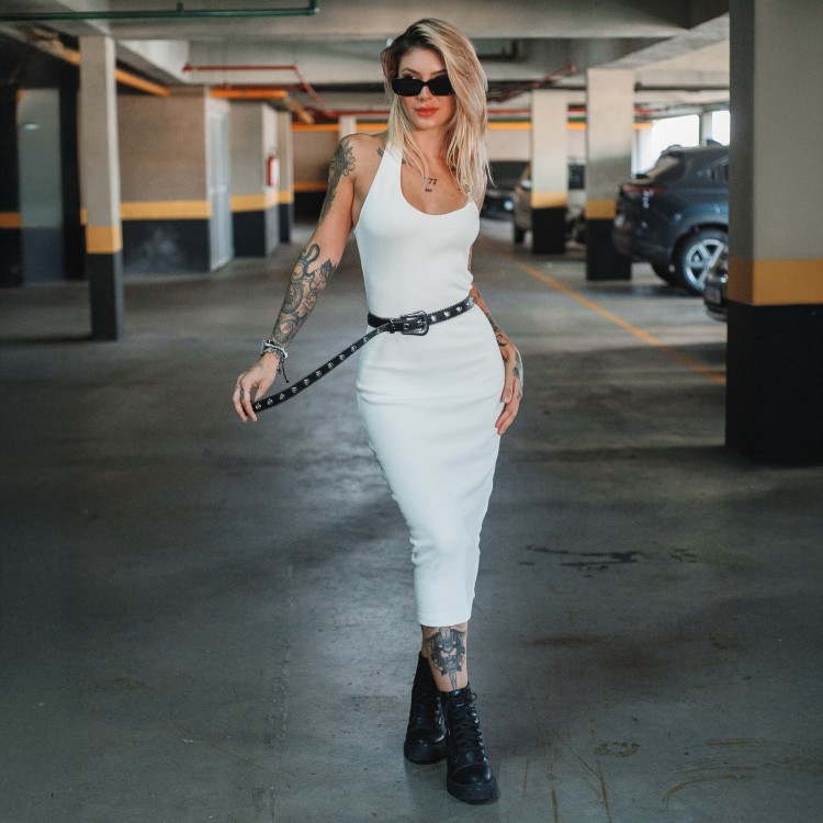 Vestido Midi Corrente Branco