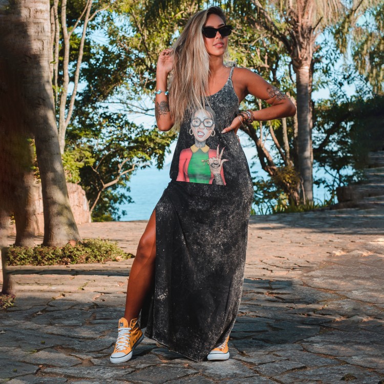 Vestido Longo Marmorizado La Chica