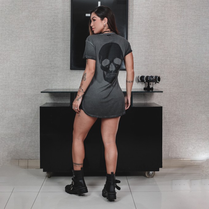 T-dress Gola V Marmorizado Caveira